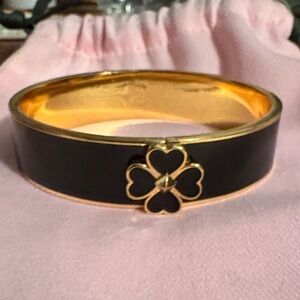 Kate Spade Black and Gold Clover Bracelet